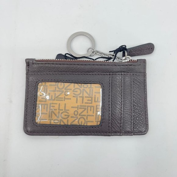 Ellington Brown Leather Mini Wristlet Pouch Wallet | Silver Hardware Detail - Picture 5 of 5
